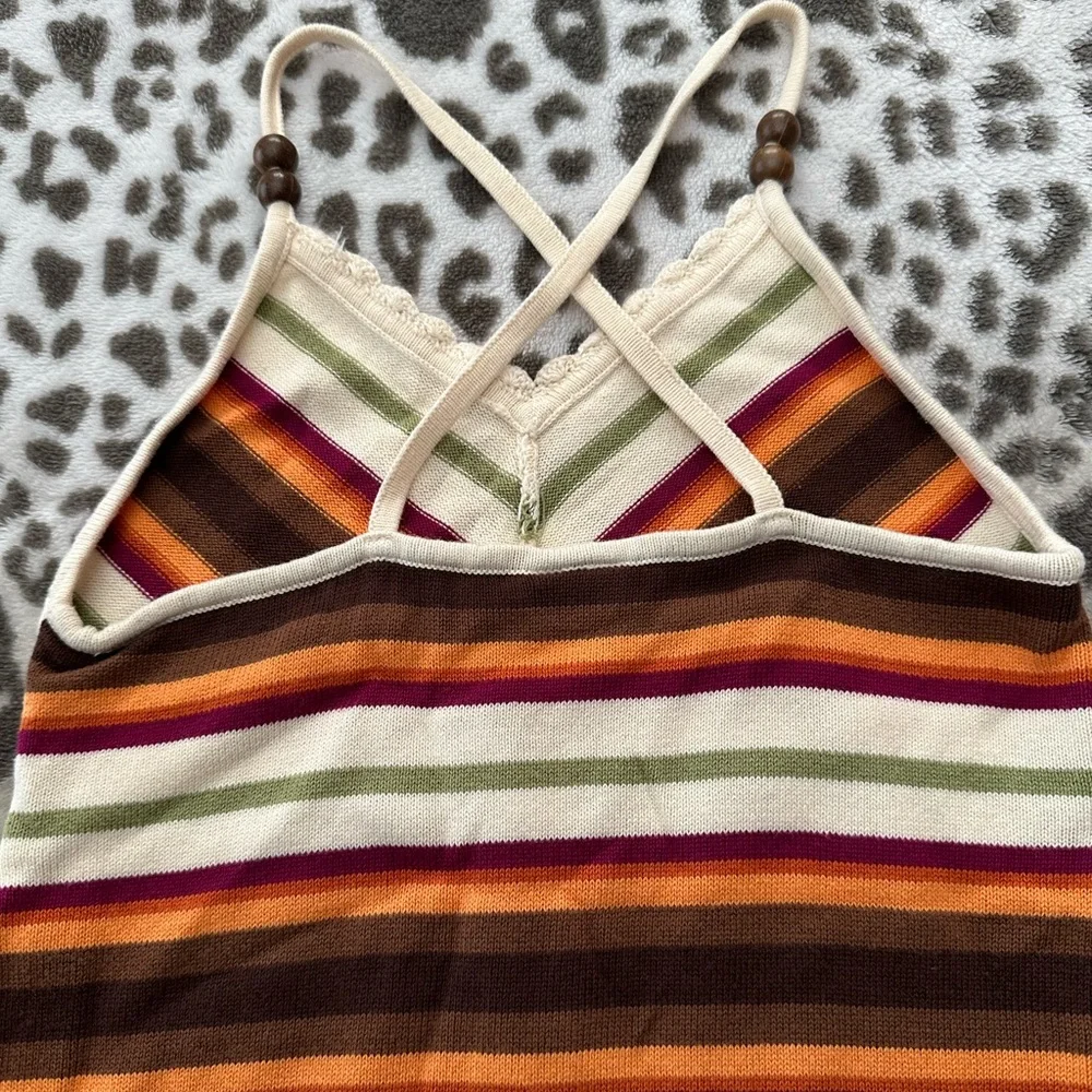 2006 Gymboree Striped Sweater Tank Top in Cream Size 9